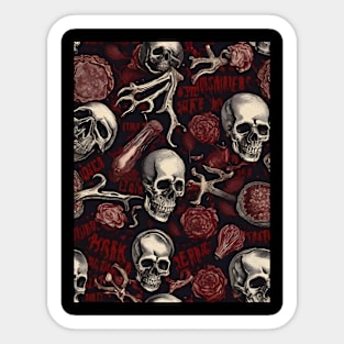 Skull And Roses Sticker